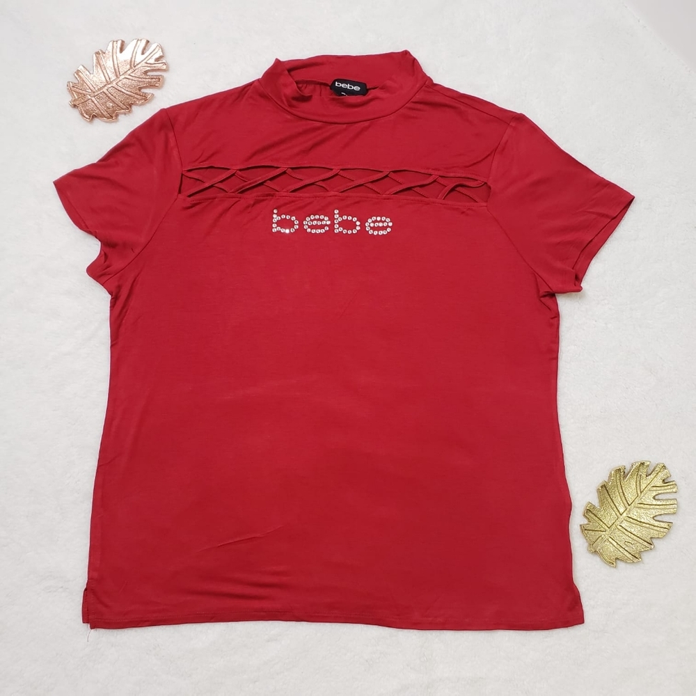 BEBE RED BLOUSE